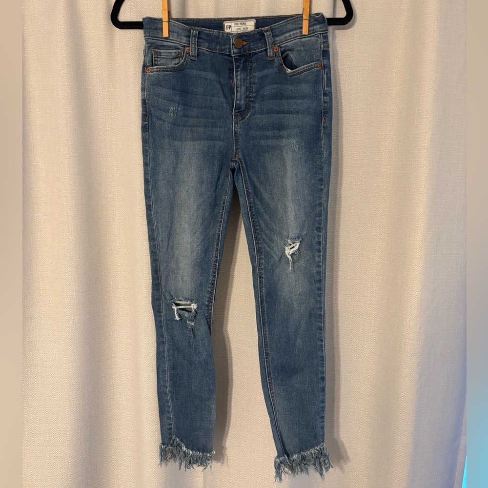 Free People Distressed Skinny Jeans
